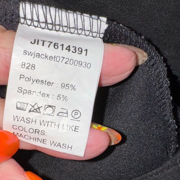 SHEIN Zip Up Fringe Trim Jacket sz 2 XS - Picture 9 of 15